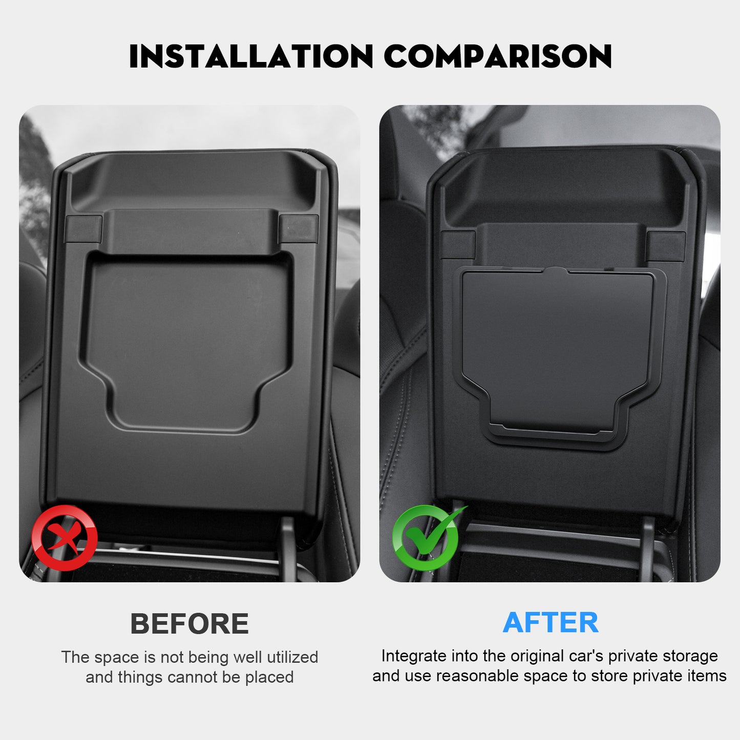 Armrest Hidden Storage Box for 2024-2025 Model 3 Highland and 2025 New Model Y Juniper(Launch Series) Accessories