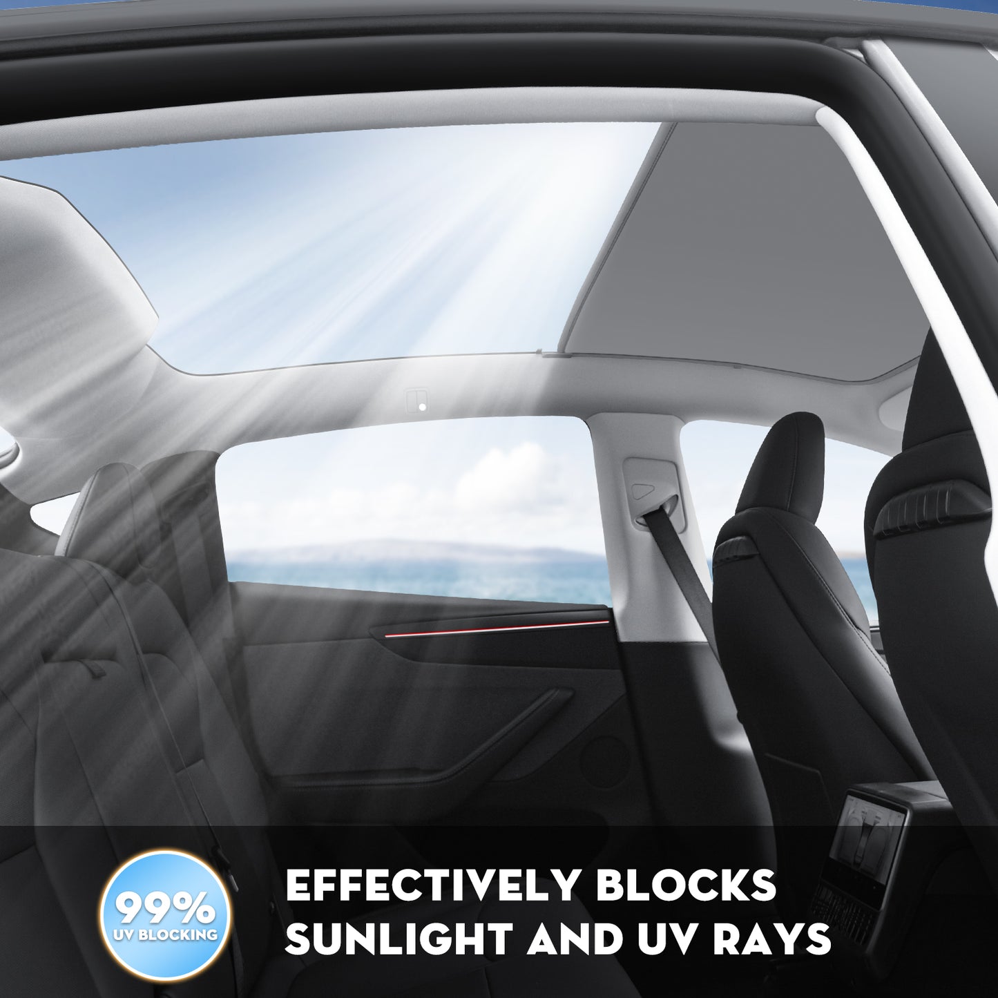 Roof Sunshades for 2025 Tesla New Model Y Juniper (Launch Series) Accessories (Ice White)