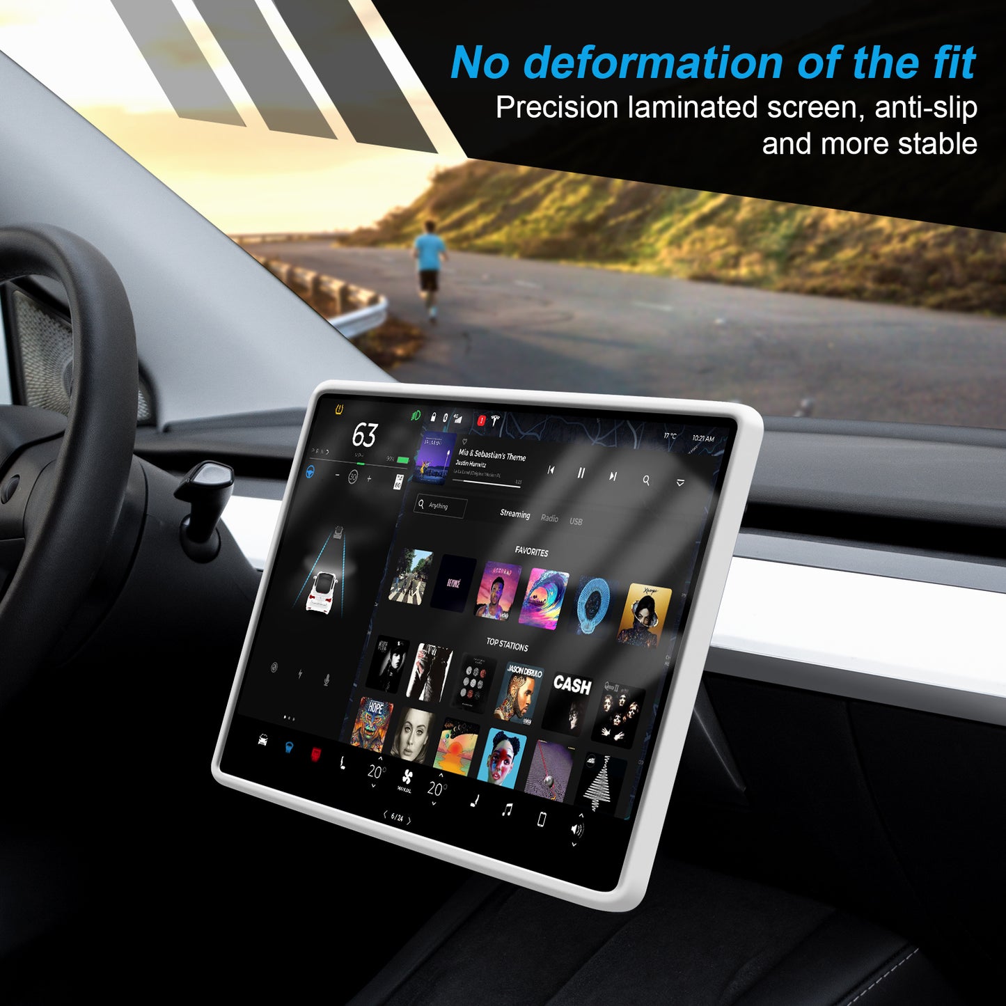 Silicone Screen Protector Frame for 2017-2025 Tesla Model 3 and 2025 New Model Y Juniper (Launch Series)Accessories