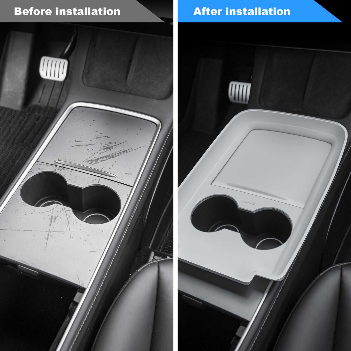 Center Console Wrap Cover Organizer Tray Compatible with Tesla 2021-2025 Model Y Interior Accessories