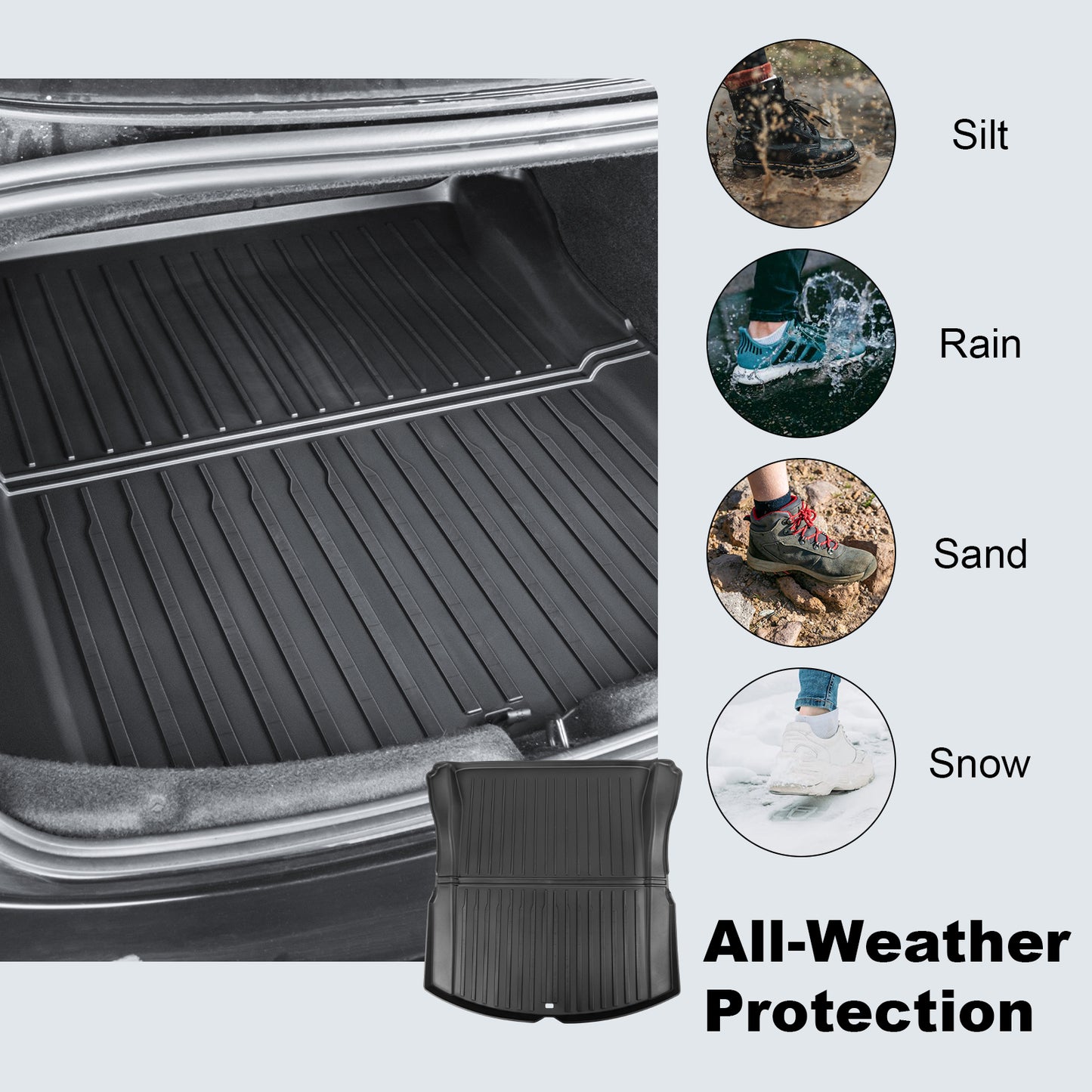 Trunk Floor Mat Compatible with 2024-2025 Tesla Model 3 Highland Accessories