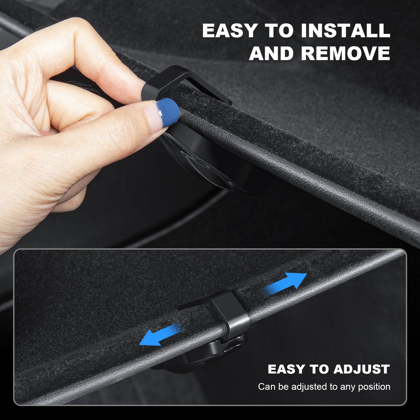 2PCS Glove Box Hook for 2022-2025 Tesla Model Y and 2017-2023 Model 3 Interior Accessories