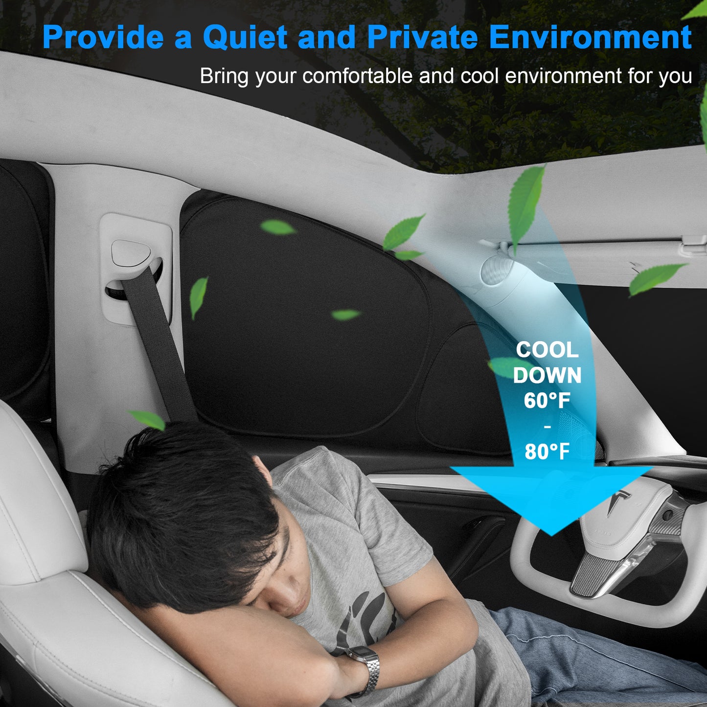 8PCS Sunshade Set for Tesla Model Y Accessories 2021-2025