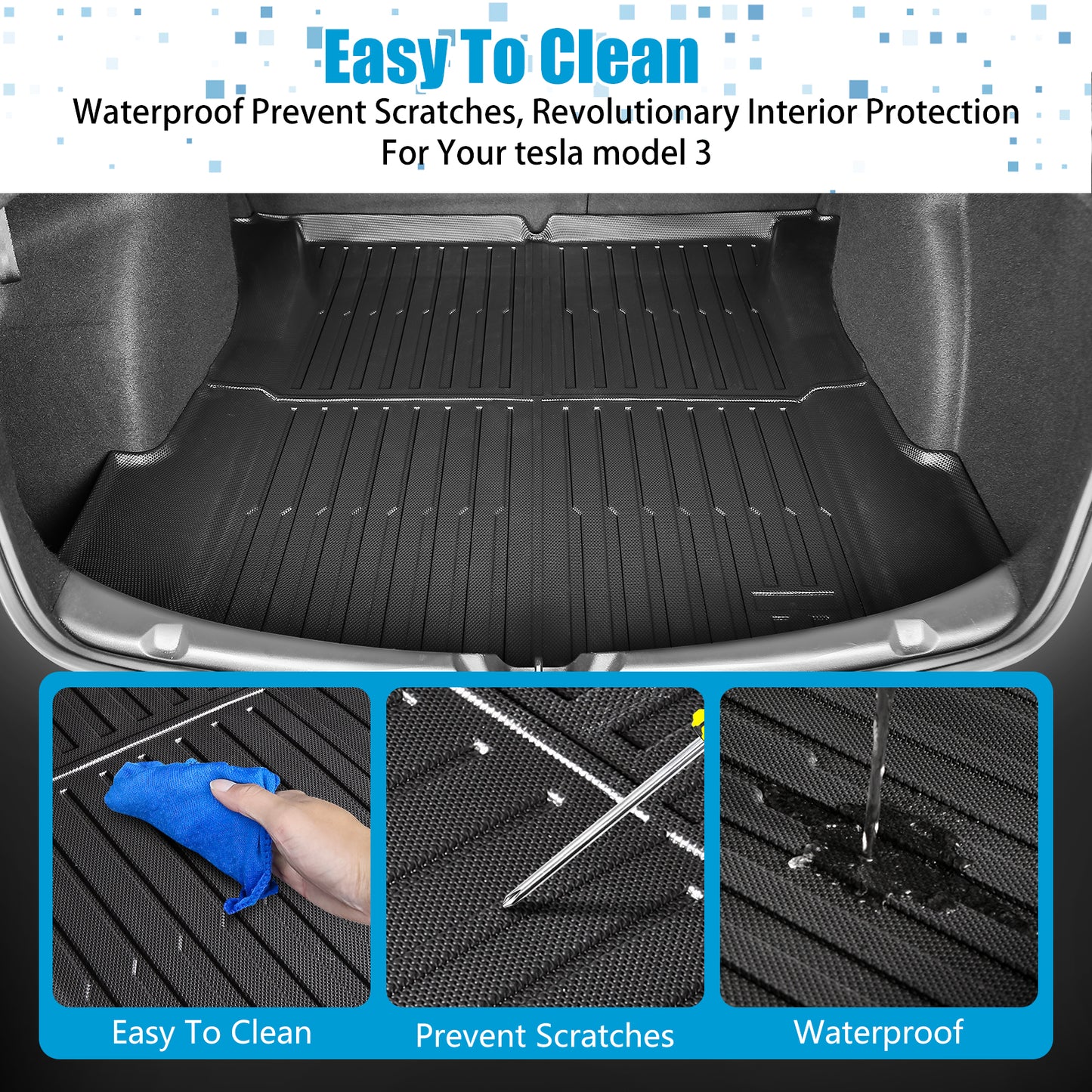 Trunk Mat for 2019-2022 Tesla Model 3 or 2021-2025 Model Y Accessories