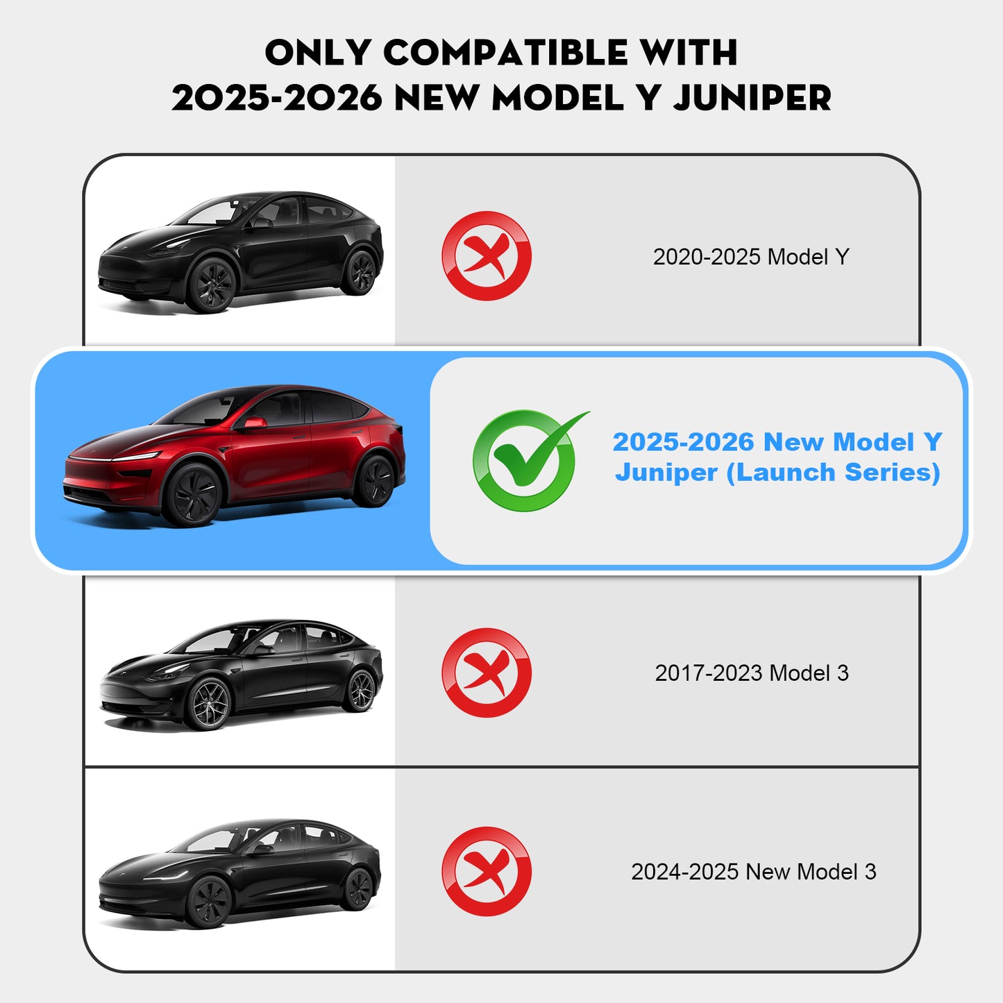 6PCS Floor Mats for Tesla New Model Y Juniper 2025-2026 5-Seater Accessories