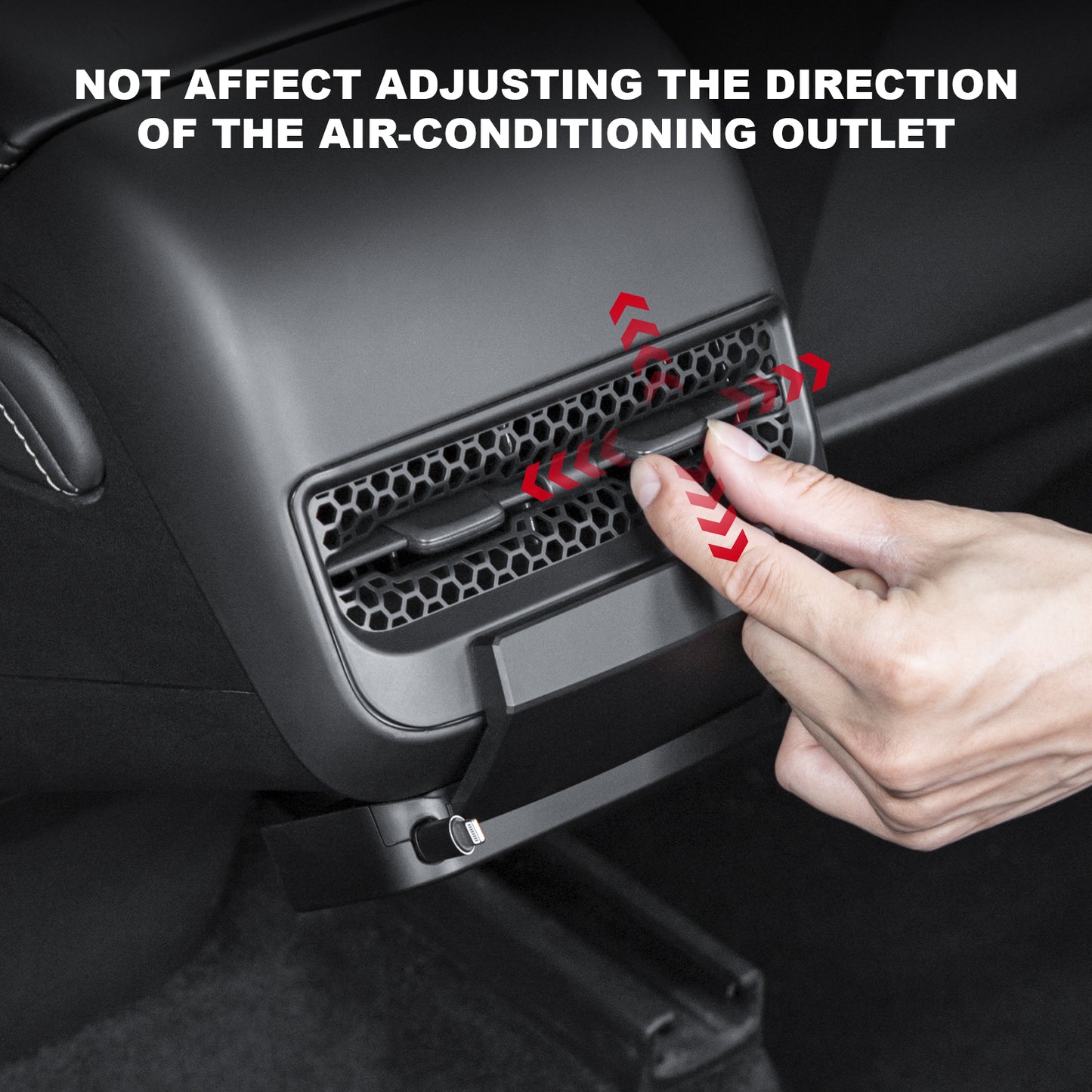 Backseat Air Vents Cover USB Hub for 2021-2025 Tesla Model Y Accessories