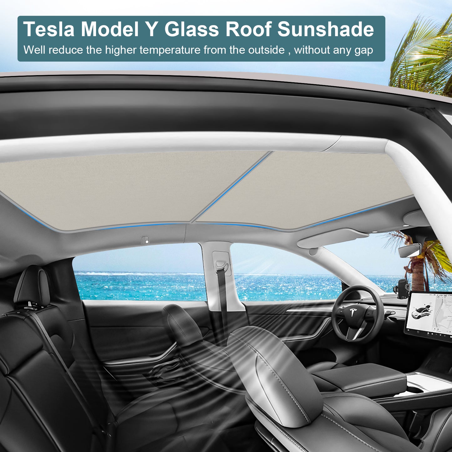 Roof Sun Shade for 2024-2025 New Tesla Model 3 Highland Accessories(Brilliant)