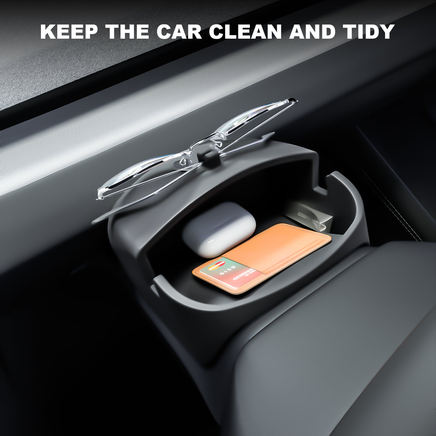 Phone Holder Hud Display Mount Steering Wheel Sunglasses Storage Box Organizers for 2024-2025 New Tesla Model 3 Highland Accessories