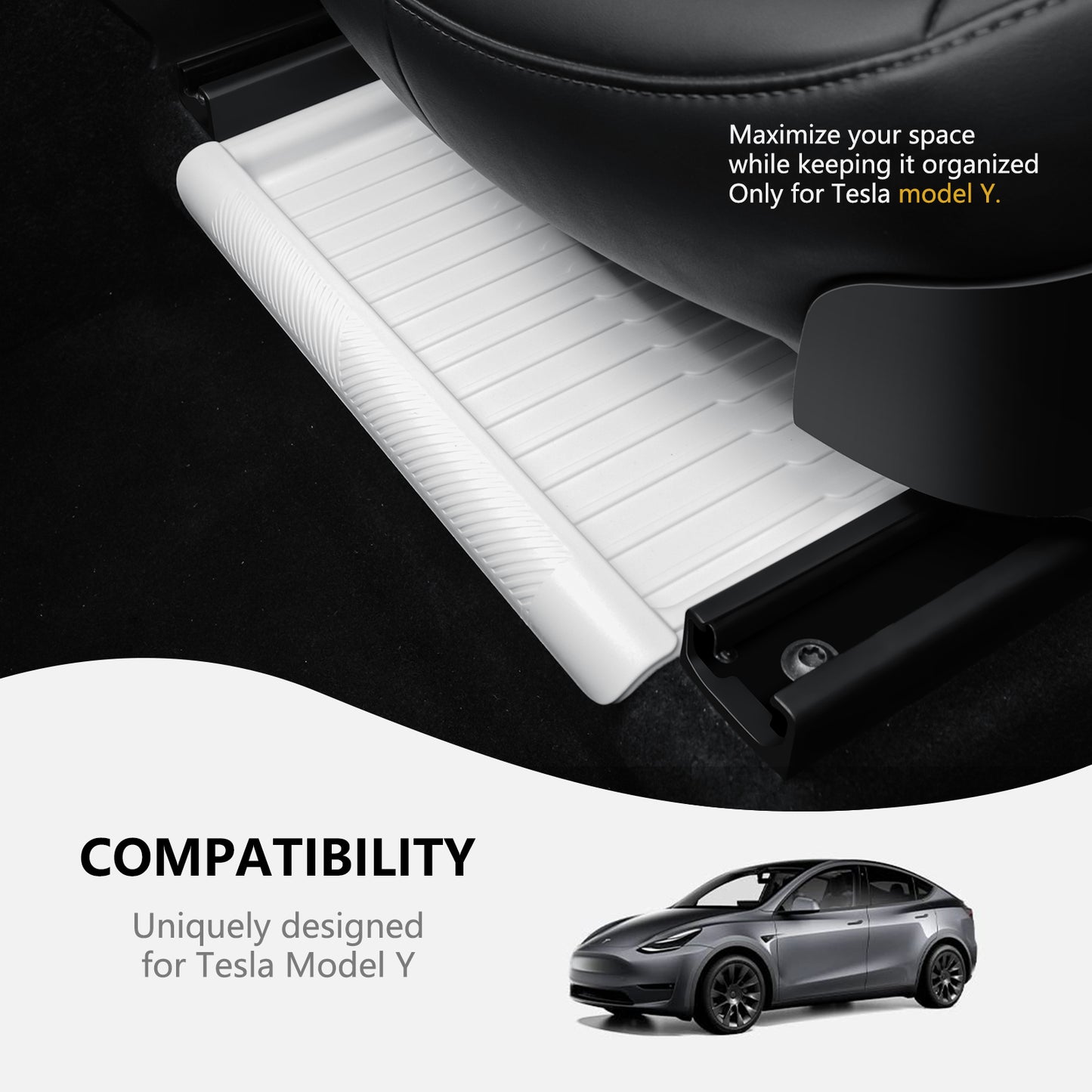 2PCS Under Seat Storage Box with lids for Tesla Model Y 2021-2025 and 2025 New Model Y Juniper (Rear Seat )Accessories