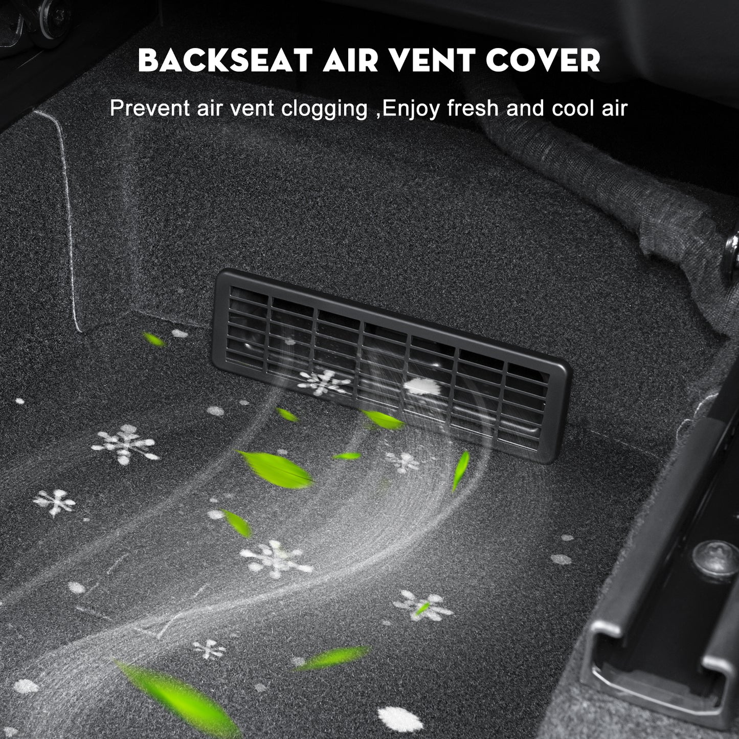 2PCS 2025-2026 New Model Y Juniper Backseat Floor Air Vent Cover Air Flow Vent Grille Protection Rear Under Seat Air Condition Outlet Grille Protector