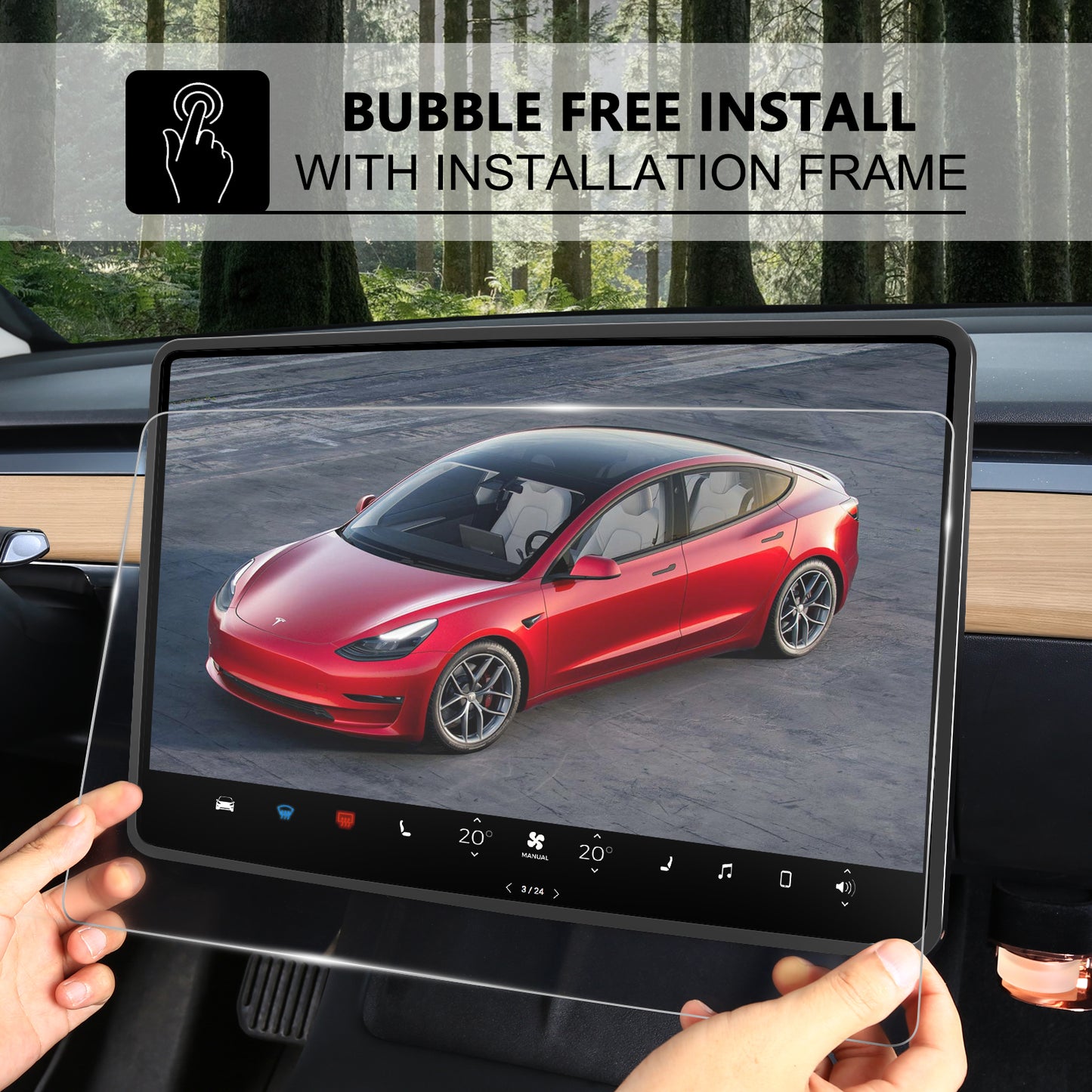 Center Console Screen Protector for 2017-2023 Tesla Model 3 and 2021-2025 Model Y Accessories
