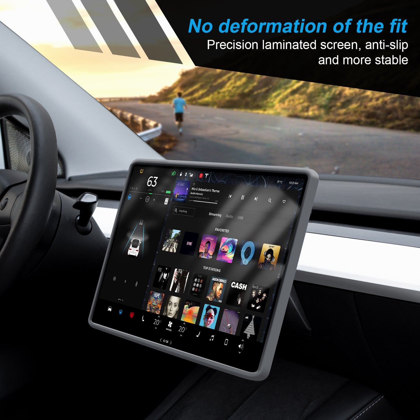 Silicone Screen Protector Frame for Tesla Model 3 Y Accessories