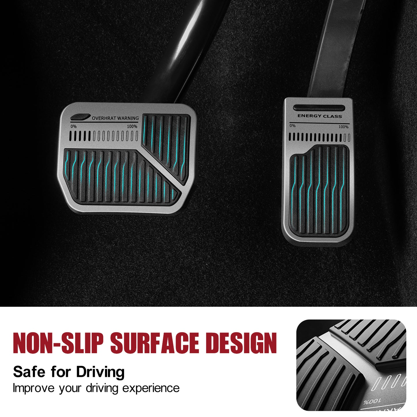 Upgrade 2PCS Foot Pedals Pads for 2023 or 2019-2022 Tesla Model 3 Model Y Accessories