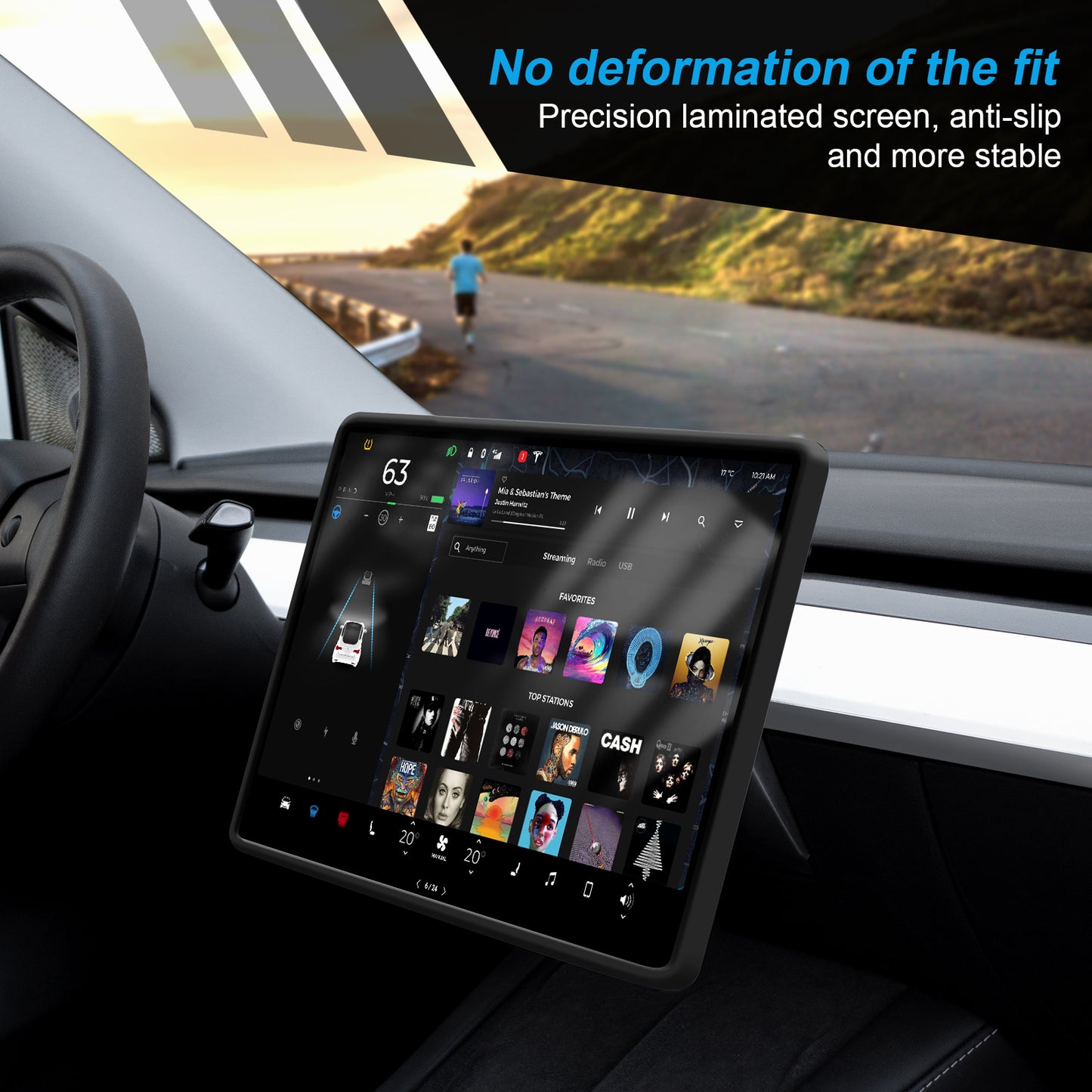 Silicone Screen Protector Frame for Tesla Model 3 Y Accessories