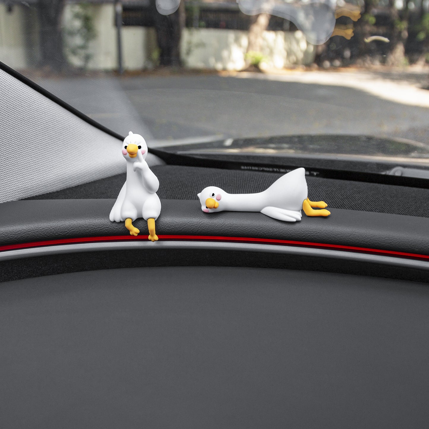2PCS for Tesla Model Y 2026 Duck Mode Mini Dashboard Decoration Ornament Funny Decors Compatible with 2017-2026 Tesla Model 3 and New Model Y Juniper Interior Accessories