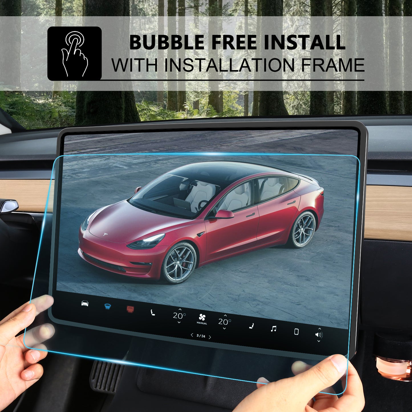 Center Console Screen Protector for 2017-2023 Tesla Model 3 and 2021-2025 Model Y Accessories