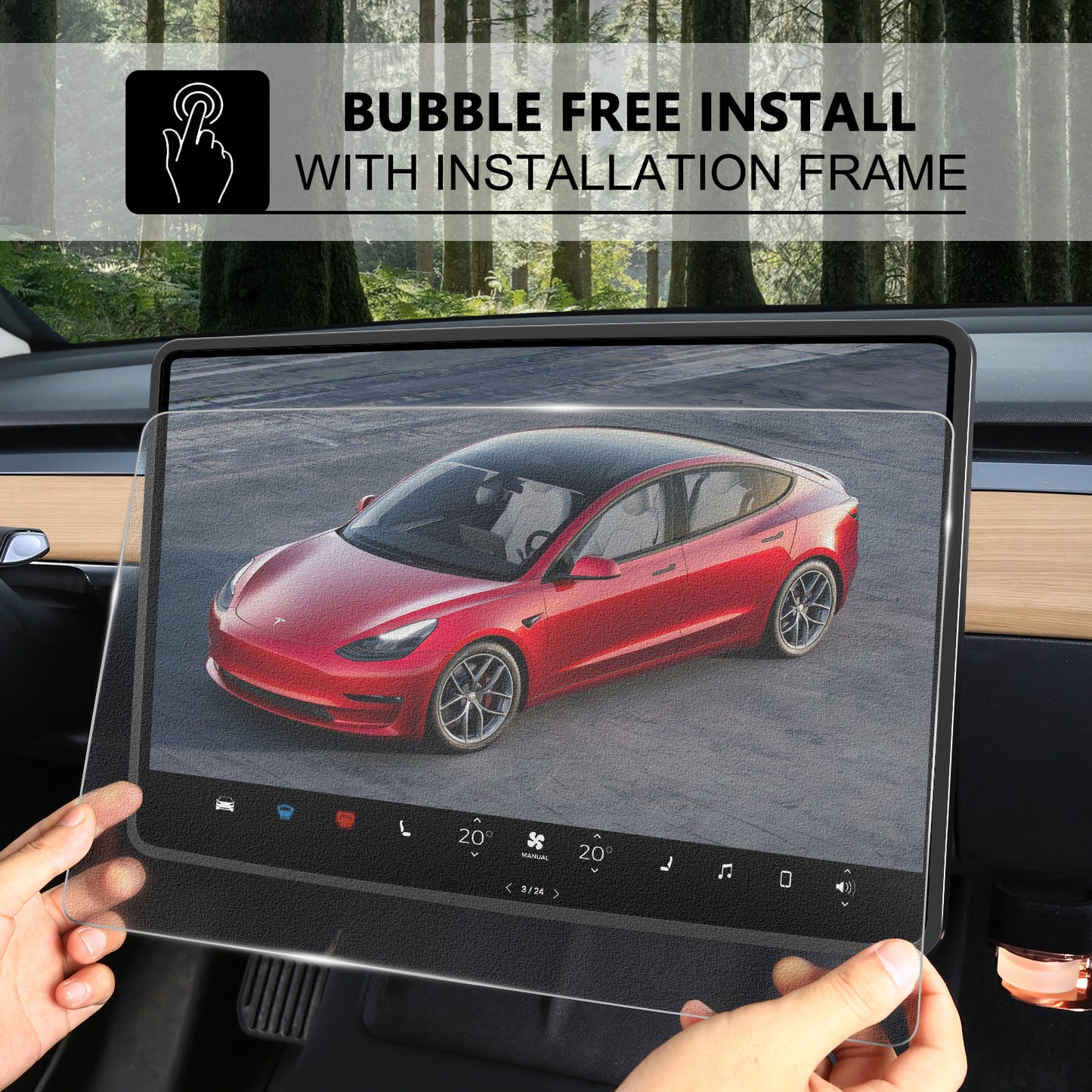 Center Console Screen Protector for 2017-2023 Tesla Model 3 and 2021-2025 Model Y Accessories