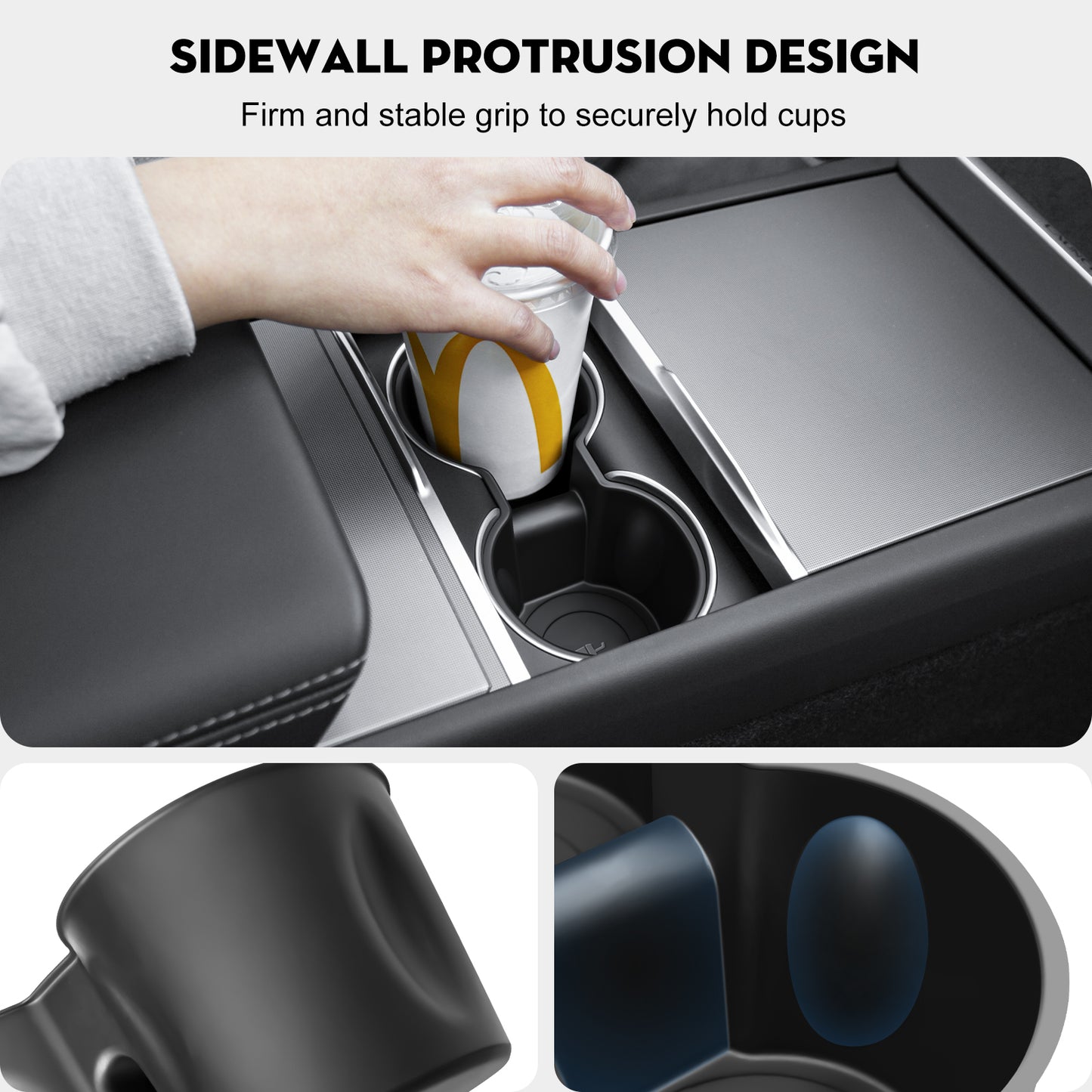 Cup Holder Insert Compatible with 2024-2025 Model 3 Highland and 2025 New Model Y Juniper(Launch Series) Accessories