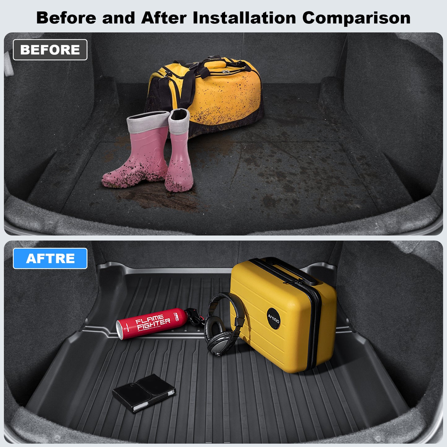 Trunk Floor Mat Compatible with 2024-2025 Tesla Model 3 Highland Accessories