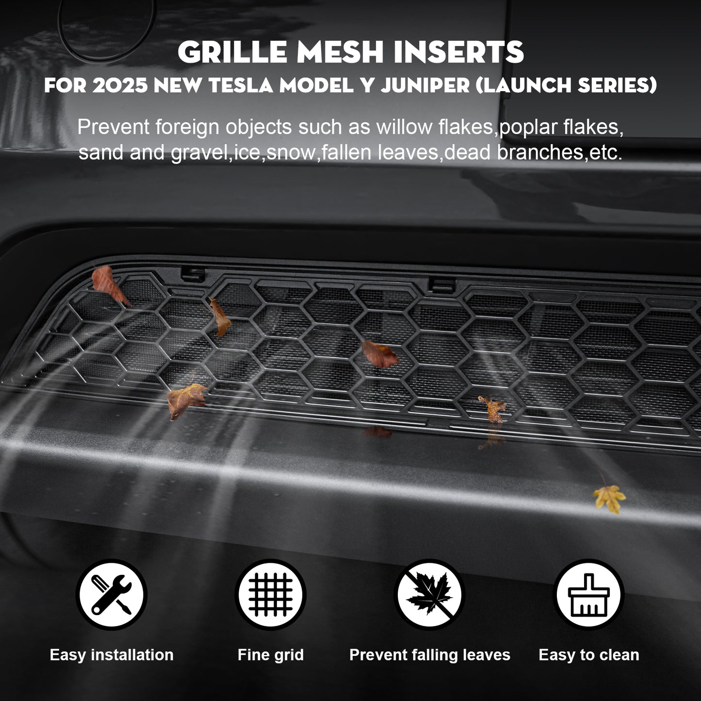 Grille Mesh Inserts for 2025 New Model Y Juniper (Launch Series) Accessories (Detachable Version)