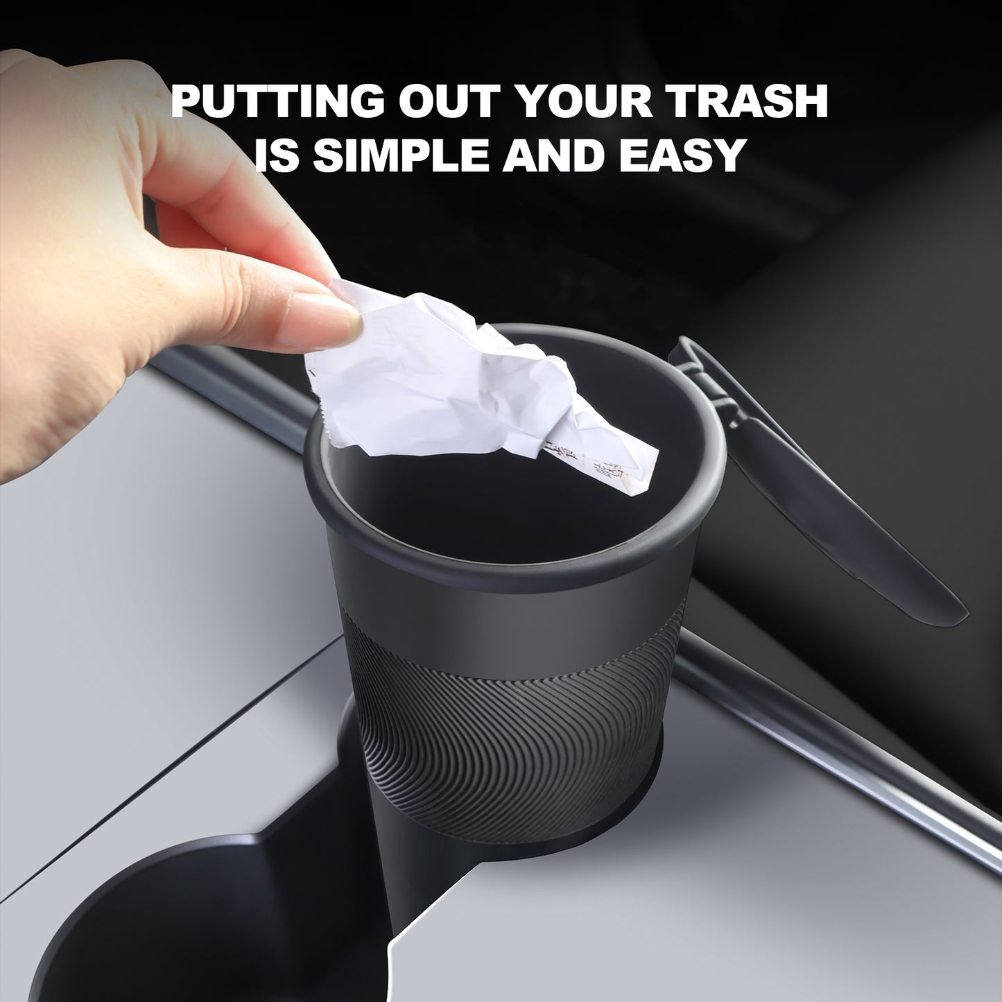 Center Console Trash Can with Lid for 2023-2017 Tesla Model 3 and 2021-2025 Model Y Accessories
