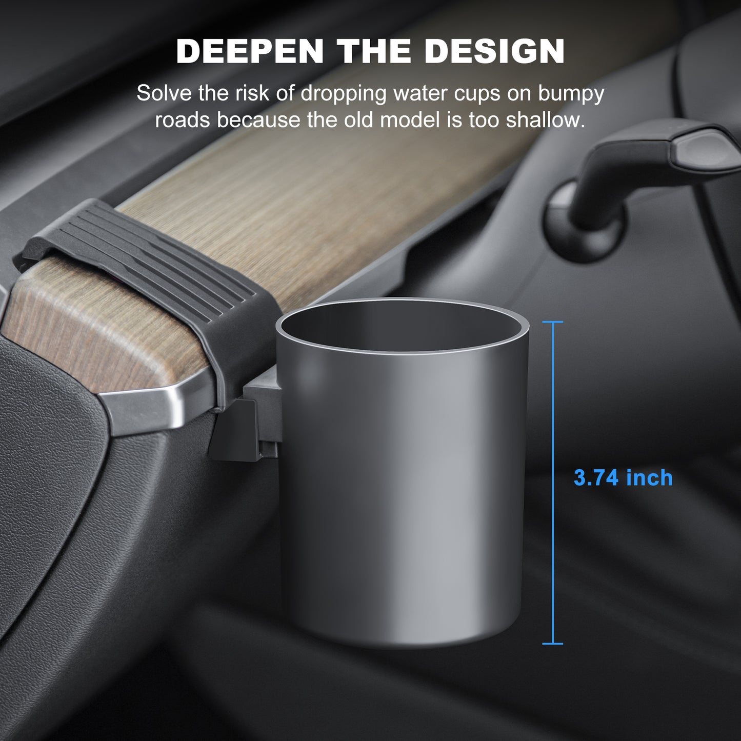 Dashboard Cup Holder Insert for 2017-2023 Tesla Model 3 & 2021-2025 Model Y Accessories