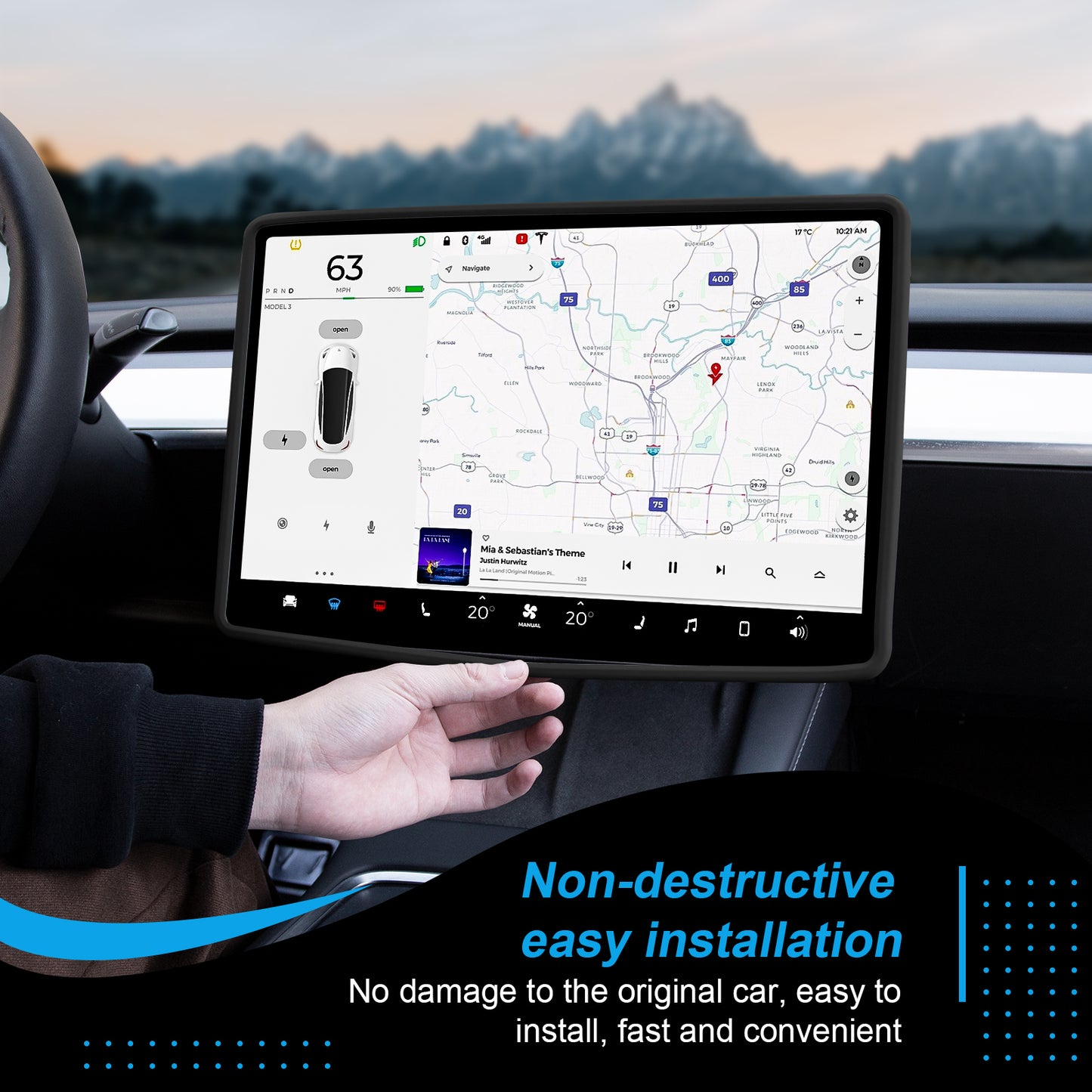 Silicone Screen Protector Frame for Tesla Model 3 Y Accessories