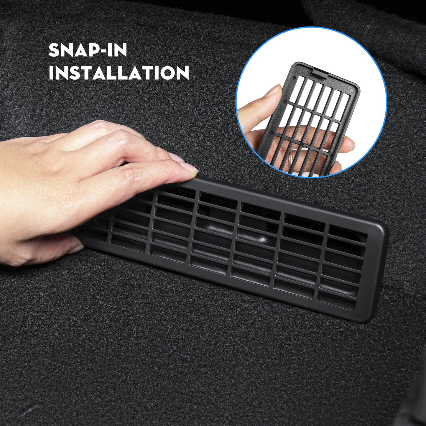 2PCS 2025-2026 New Model Y Juniper Backseat Floor Air Vent Cover Air Flow Vent Grille Protection Rear Under Seat Air Condition Outlet Grille Protector