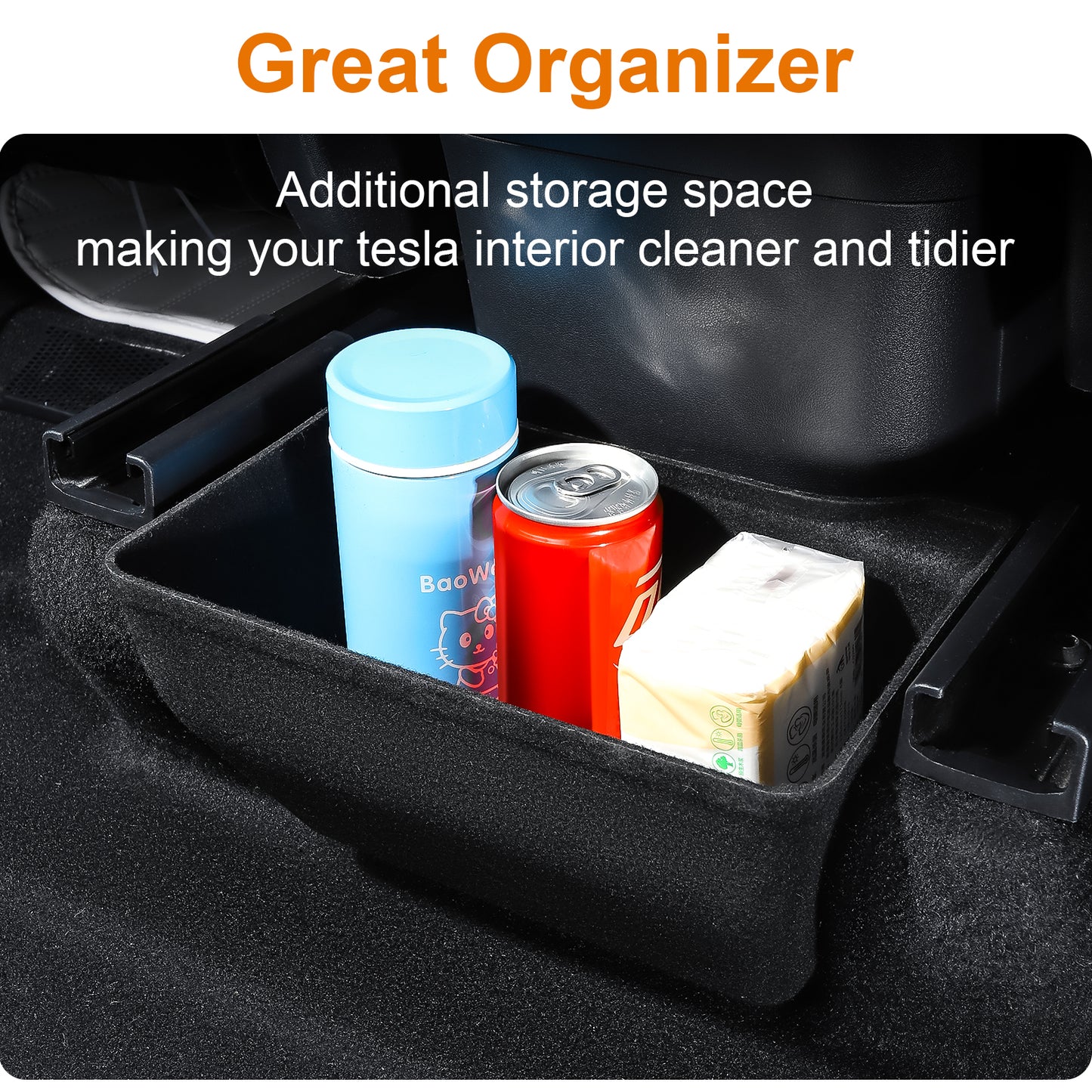 Center Console Backseat Storage Box for Tesla Model Y 2021-2025 Accessories