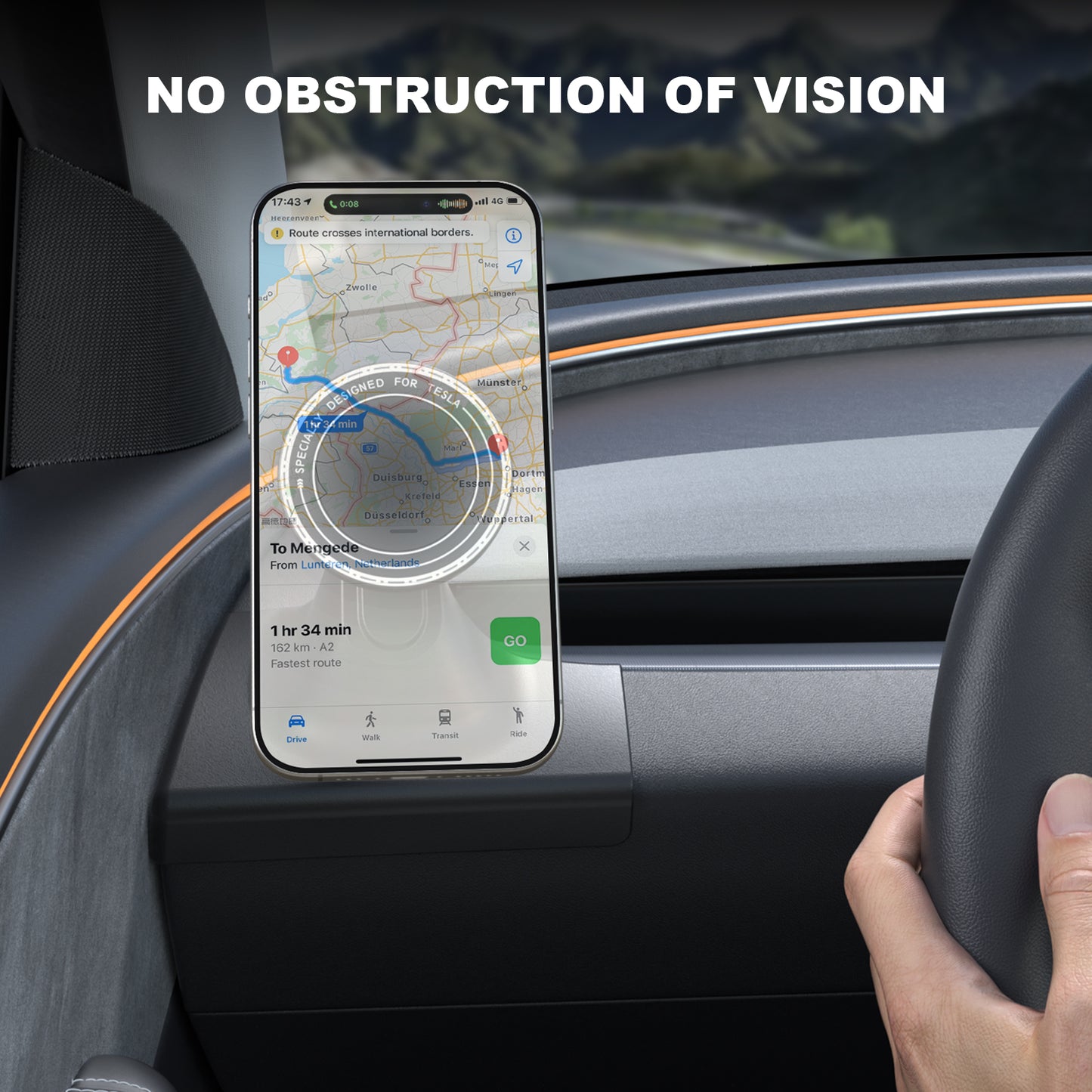 MagSafe Car phone Mount Holder compatible with 2024 Tesla Model 3 Highland Accessories