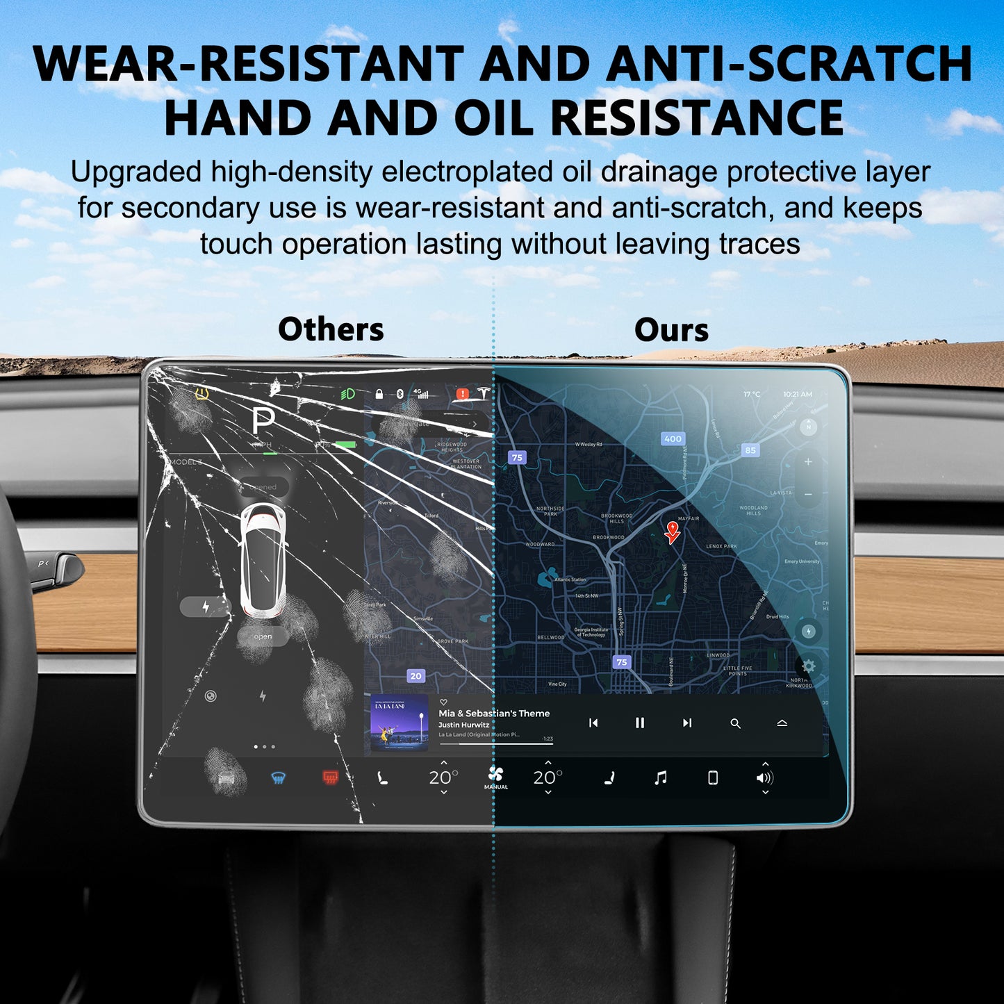 Center Console Screen Protector for 2017-2023 Tesla Model 3 and 2021-2025 Model Y Accessories