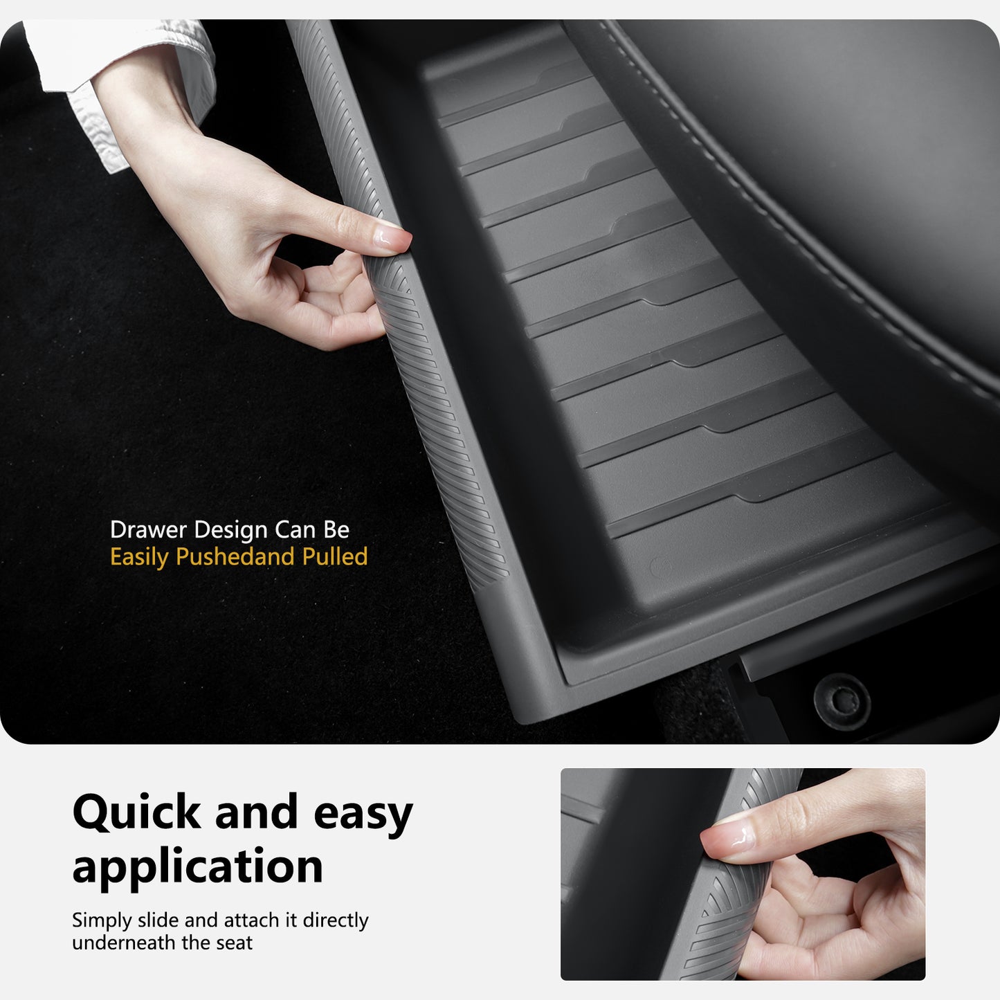 2PCS Under Seat Storage Box with lids for Tesla Model Y 2021-2025 and 2025 New Model Y Juniper (Rear Seat )Accessories