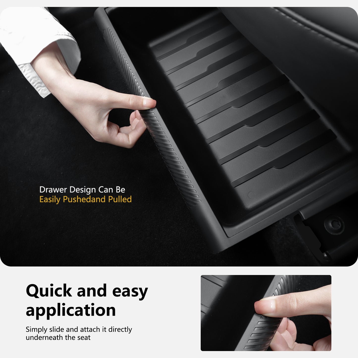 2PCS Under Seat Storage Box with lids for Tesla Model Y 2021-2025 and 2025 New Model Y Juniper (Rear Seat )Accessories