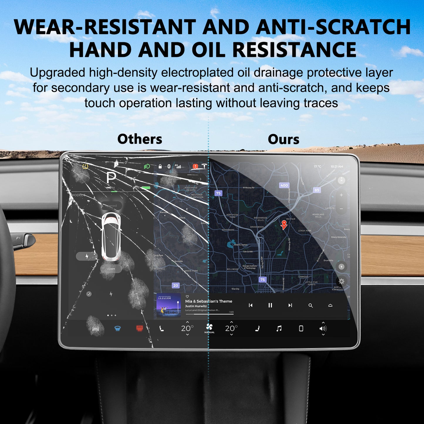 Center Console Screen Protector for 2017-2023 Tesla Model 3 and 2021-2025 Model Y Accessories