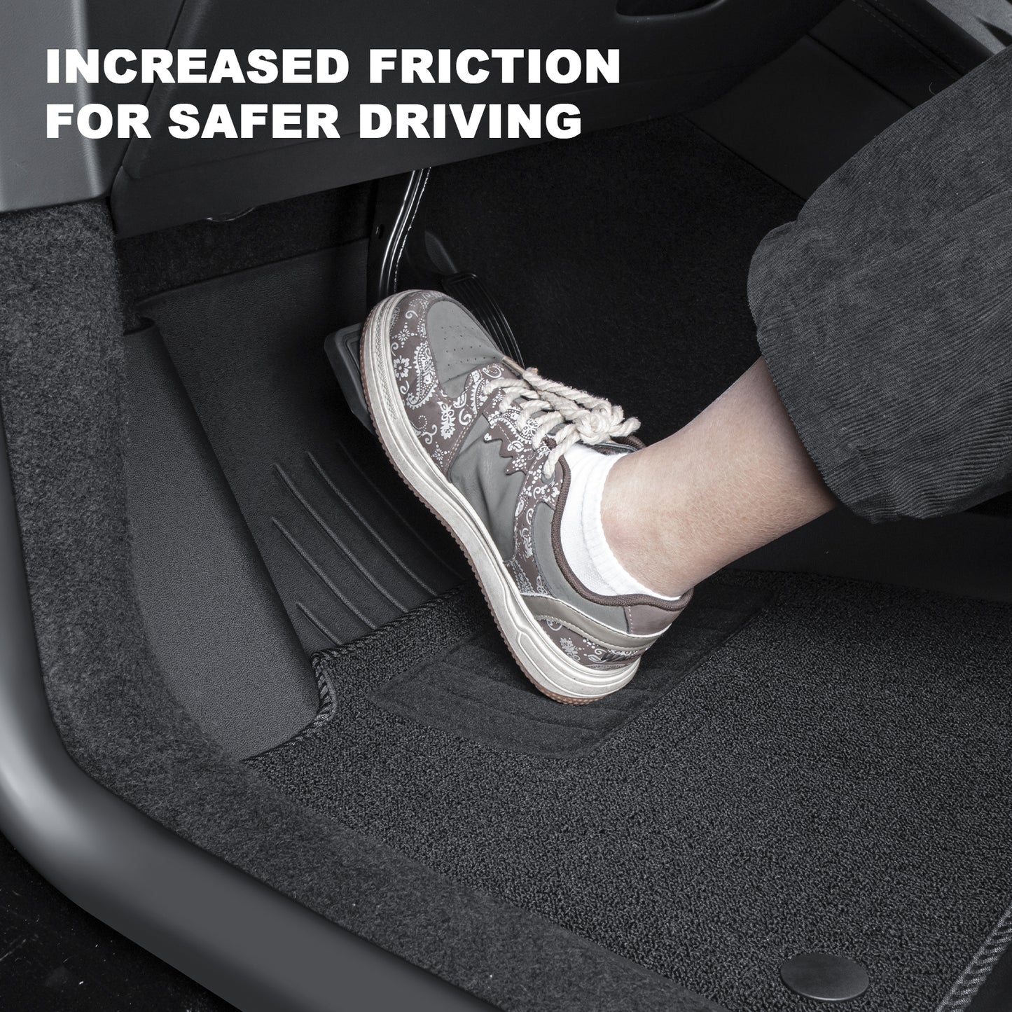 All-Weather TPE Floor Liner Menis Carpeted Mat Compatible for 2024-2025 Tesla Model 3 Highland Accessories