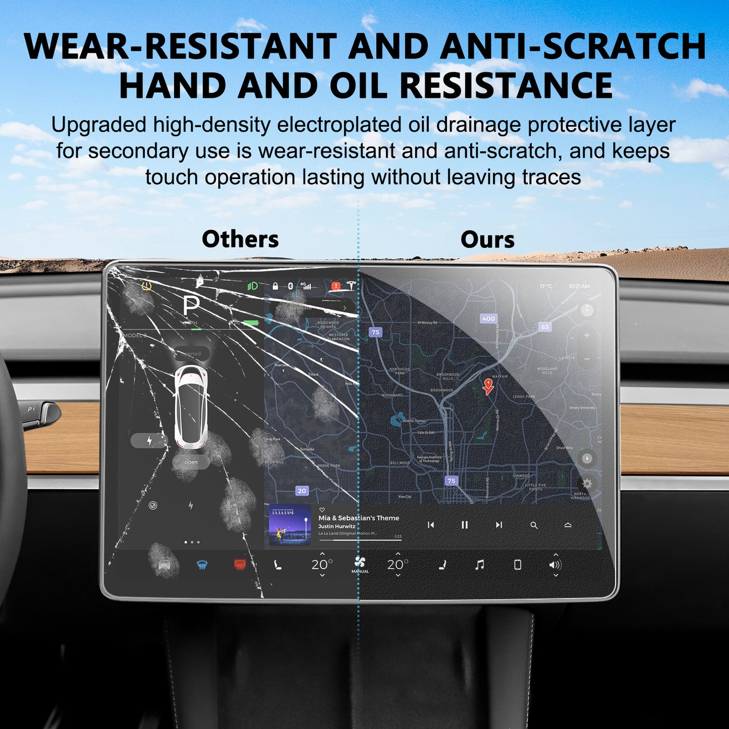 Center Console Screen Protector for 2017-2023 Tesla Model 3 and 2021-2025 Model Y Accessories