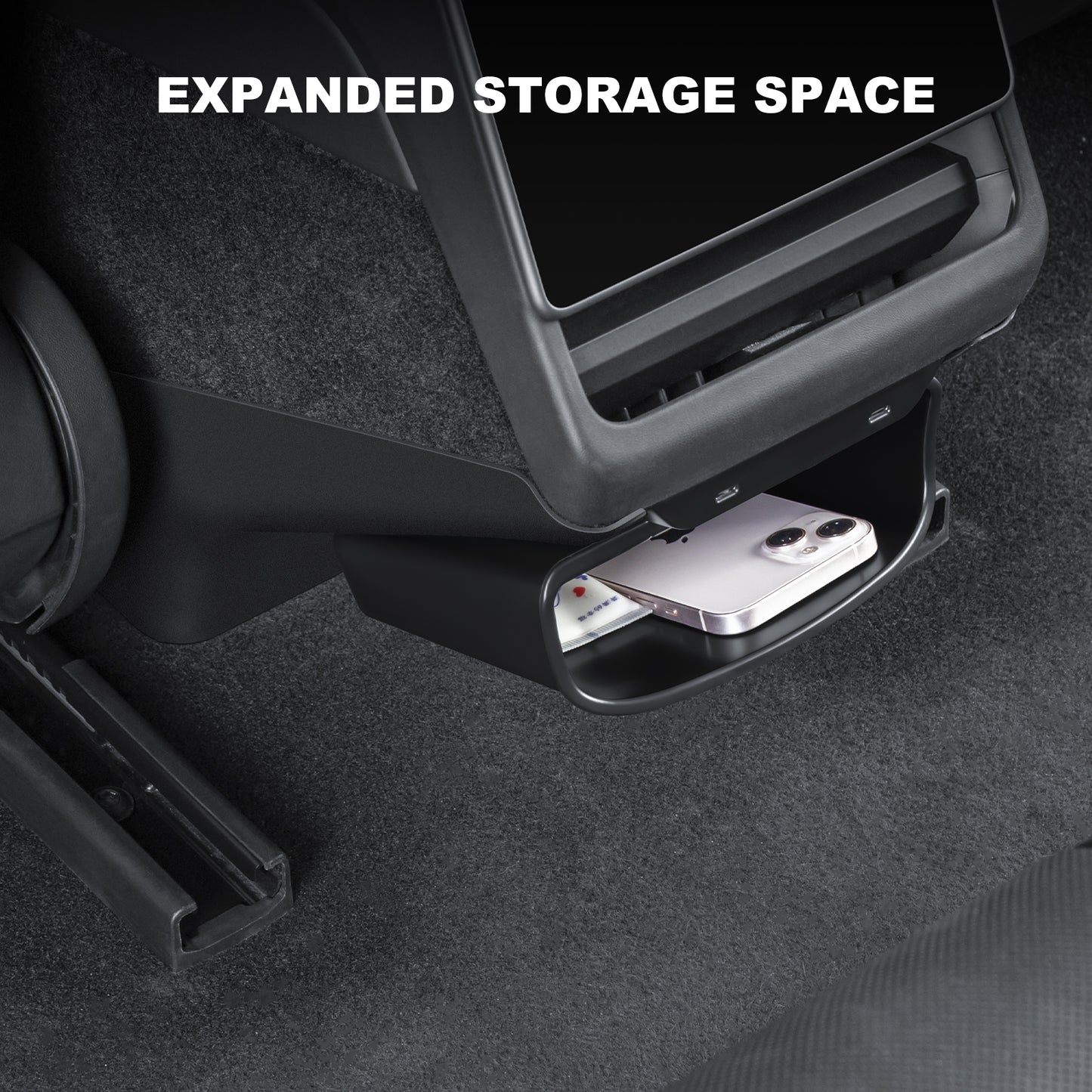 Rear Air Condition Vent Outlet Anti Kick Trim Cover with Storage Box for 2024-2025 Tesla Model 3 and 2025 New Model Y Juniper (Launch Series)Accessories