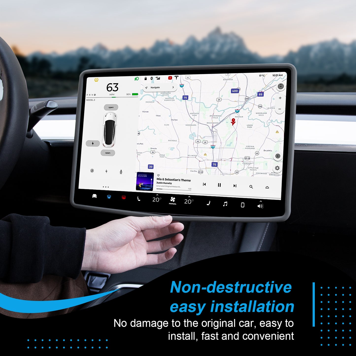 Silicone Screen Protector Frame for Tesla Model 3 Y Accessories