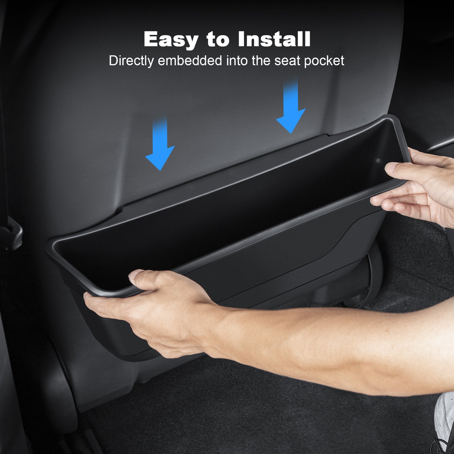 Seat Back Organizer Durable Backseat Trash Can Container for 2024-2025 Tesla Model 3 Highland