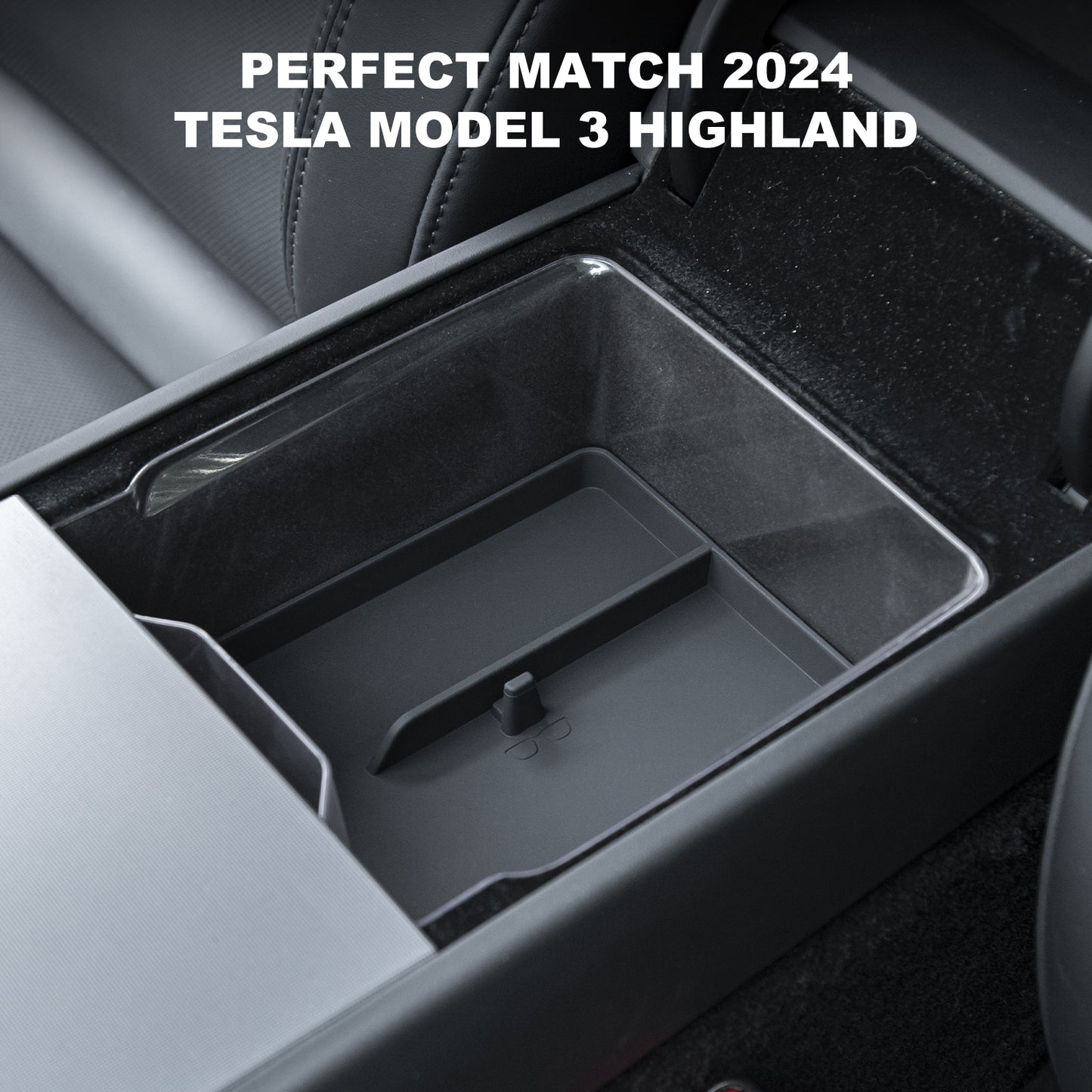 Center Console Organizer Storage Box for 2024-2025 Tesla Model 3 Highland and 2025 New Model Y Juniper (Launch Series) Accessories