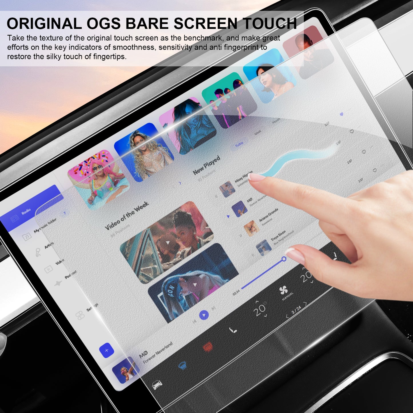Center Console Screen Protector for 2017-2023 Tesla Model 3 and 2021-2025 Model Y Accessories