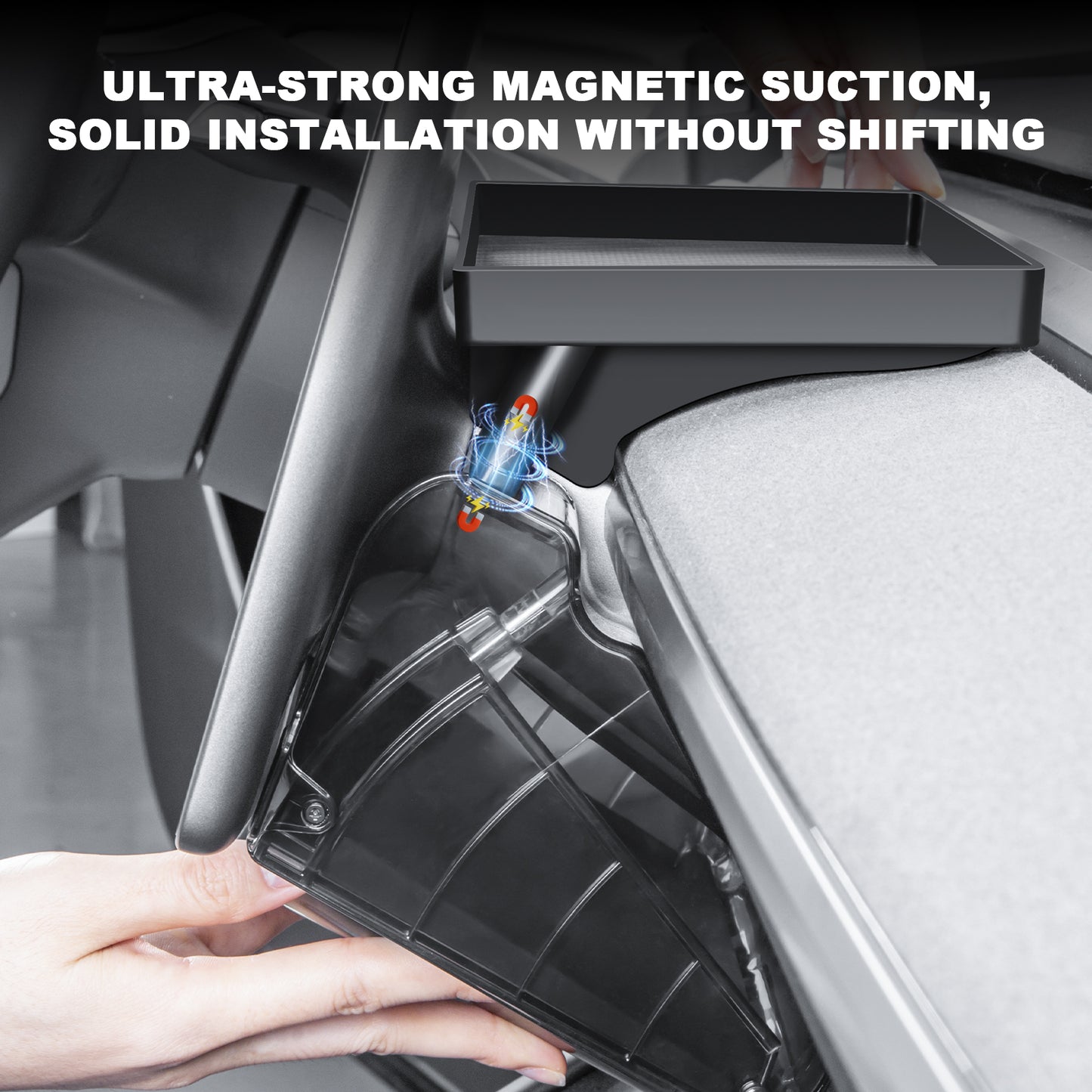 Upgrade Magnetic Under Screen Storage Box for 2021-2025 Tesla Model Y Accessories