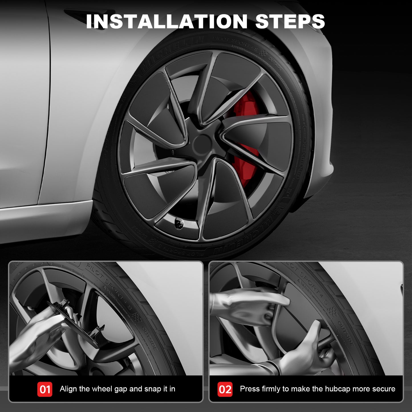 for 2024-2025 New Tesla Model 3 Highland High Performance ABS Wheel Cover Wheel Decoration Hubcaps