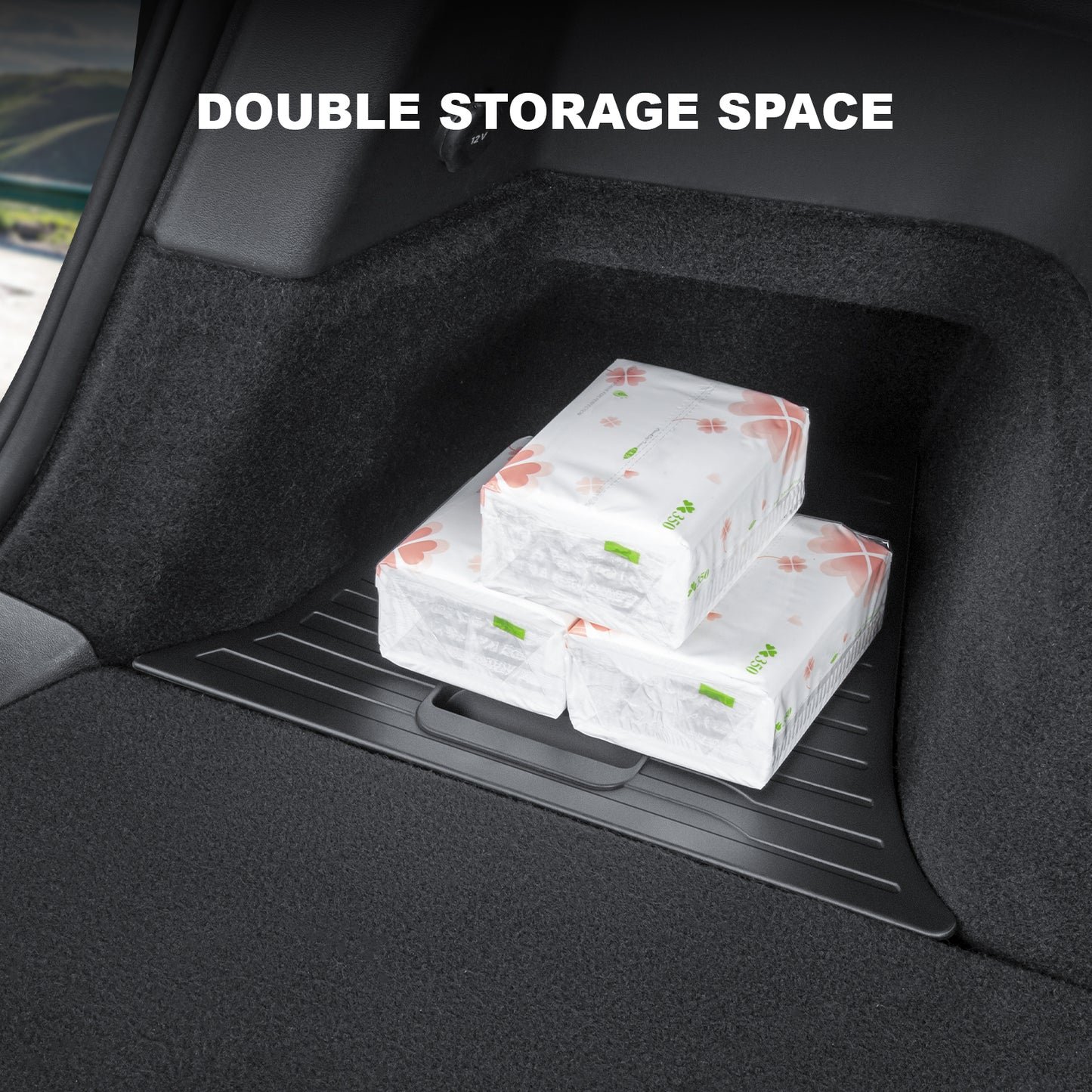 2PCS Rear Trunk Organizer Storage Boxes with Lids for 2021-2025 Tesla Model Y Accessories