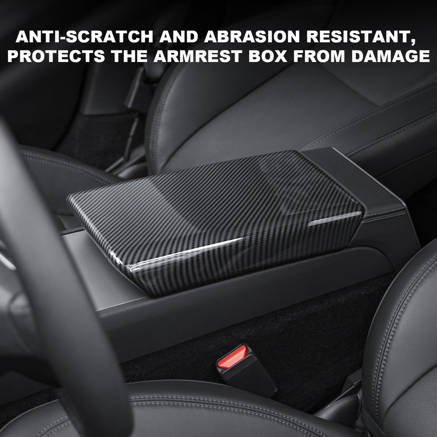 Center Console Lid Cover ABS Armrest Box Cover for 2024-2025 Tesla Model 3 Highland and 2025 New Model Y Juniper (Launch Series) Accessories