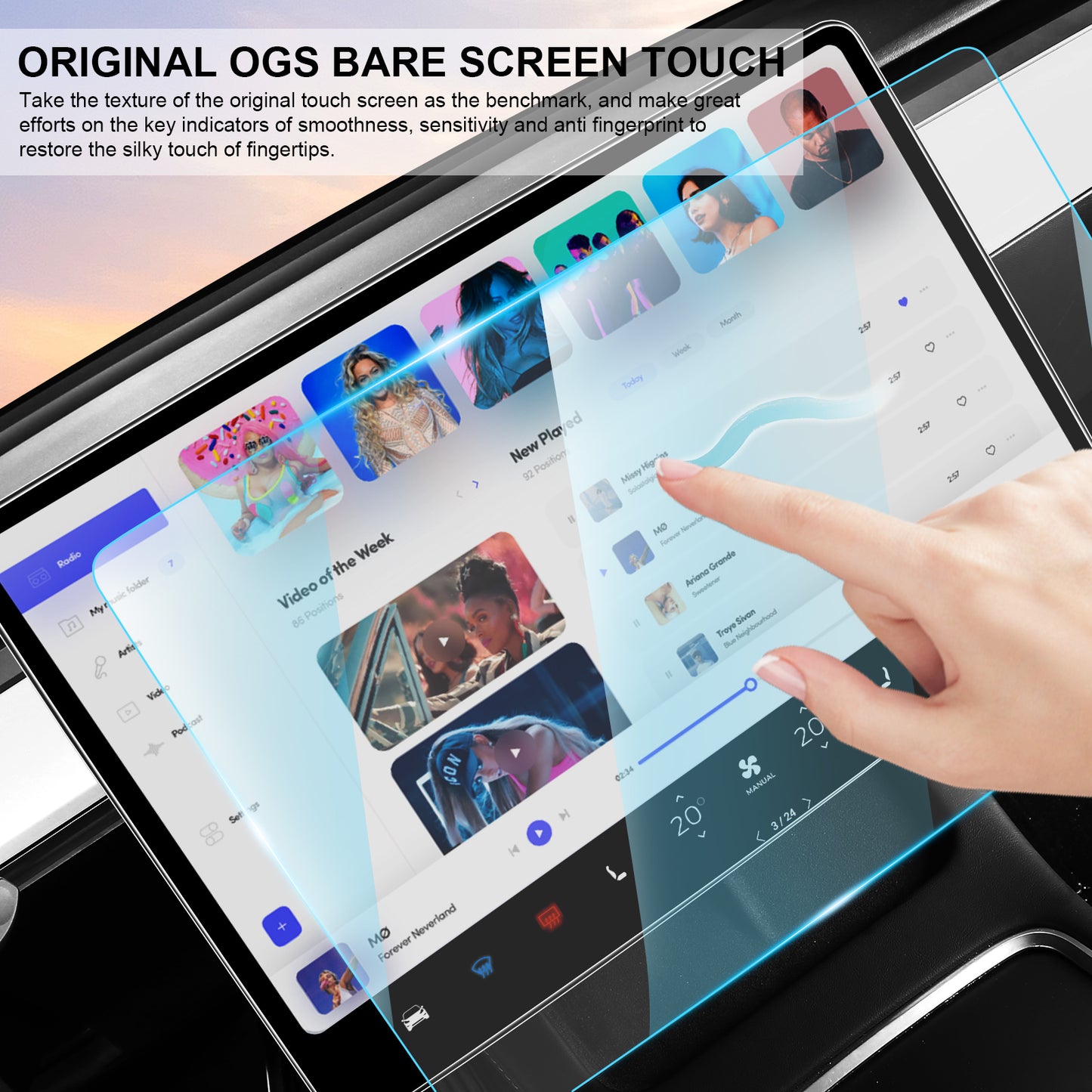 Center Console Screen Protector for 2017-2023 Tesla Model 3 and 2021-2025 Model Y Accessories