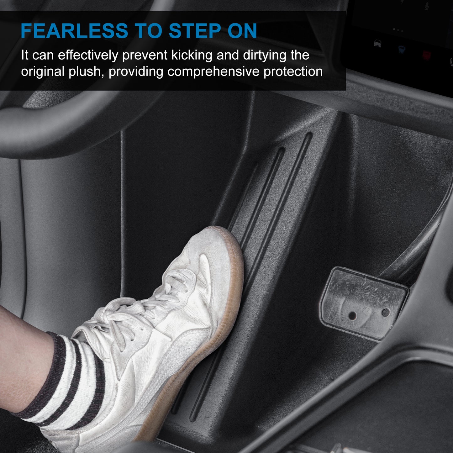 3D Floor Mats Compatible with 2021-2025 Tesla Model Y(Matte Black)
