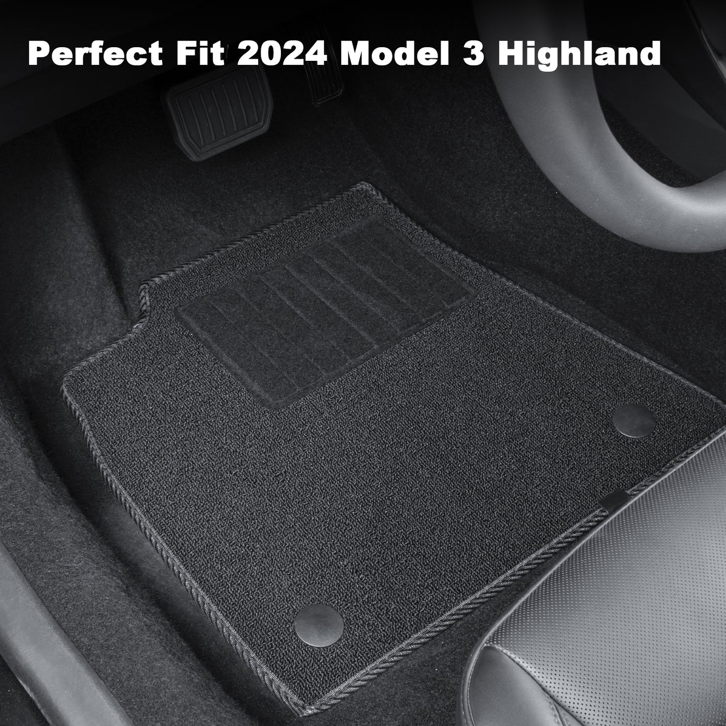 All-Weather TPE Floor Liner Menis Carpeted Mat Compatible for 2024-2025 Tesla Model 3 Highland Accessories