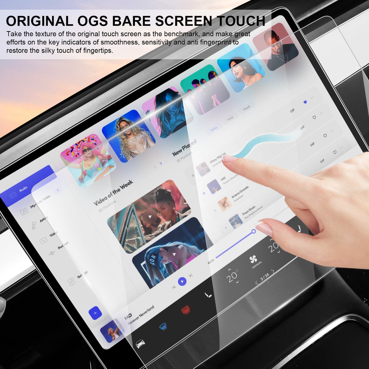 Center Console Screen Protector for 2017-2023 Tesla Model 3 and 2021-2025 Model Y Accessories