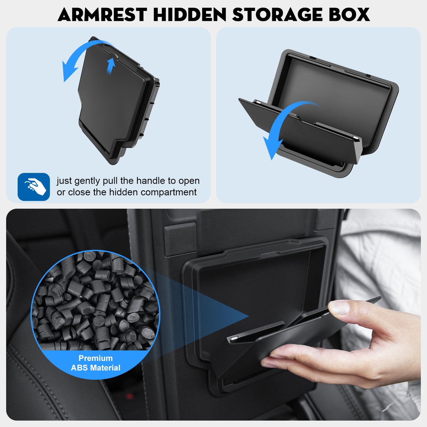 5PCS Front and Rear Center Console Organizer Tray Cup Holder Armrest Hidden Storage Box for 2024-2025 Tesla Model 3 Highland and 2025 Tesla New Model Y Juniper (Launch Series) Accessories